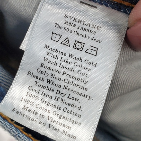 Women's Everlane The 90's Cheeky Jeans Sizs 25 Organic Cotton C3 - Picture 5 of 5
